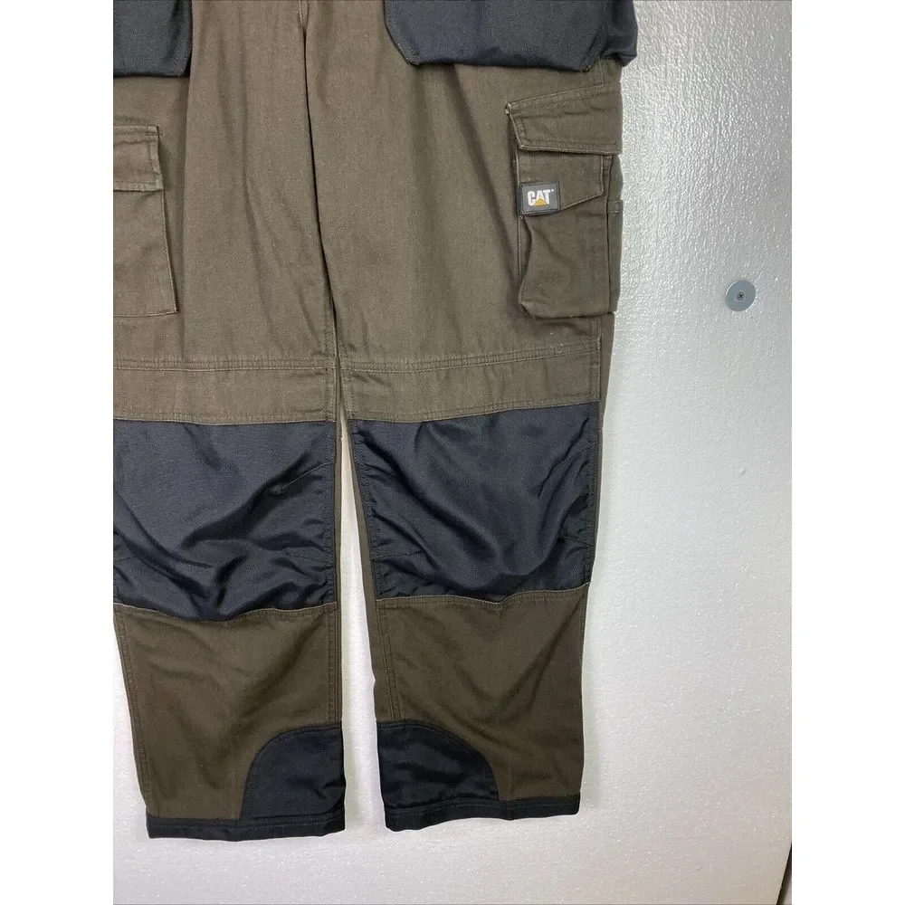 Caterpillar CAT C172 Work Pants Mens 38/34 Brown‎ Hvy Canvas Tool Gear Pockets